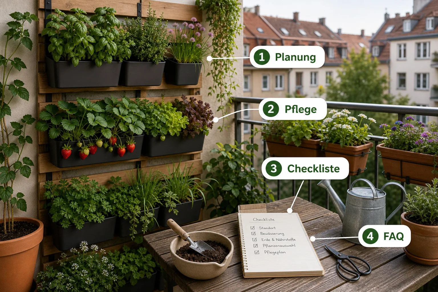 Infografik: Fazit und nächste Schritte - Wandgarten Balkon DIY Anleitung: Schritt-für-Schritt erklärt