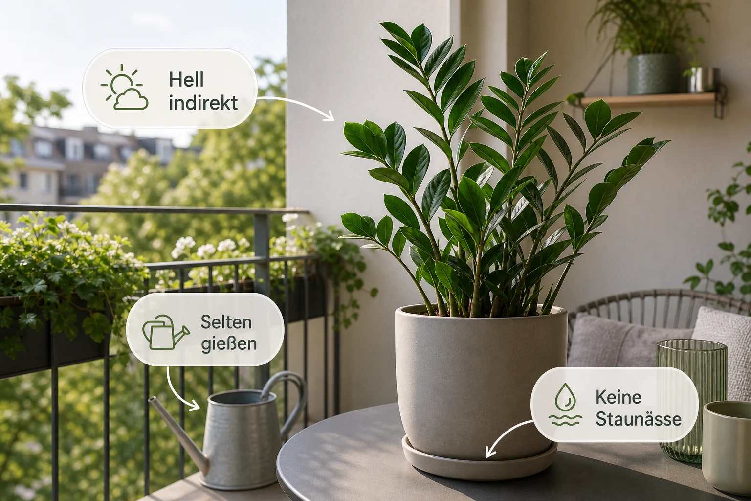 Infografik: Fazit - Zamioculcas Pflege Standort Gießen: Anleitung, Tipps und häufige Fehler