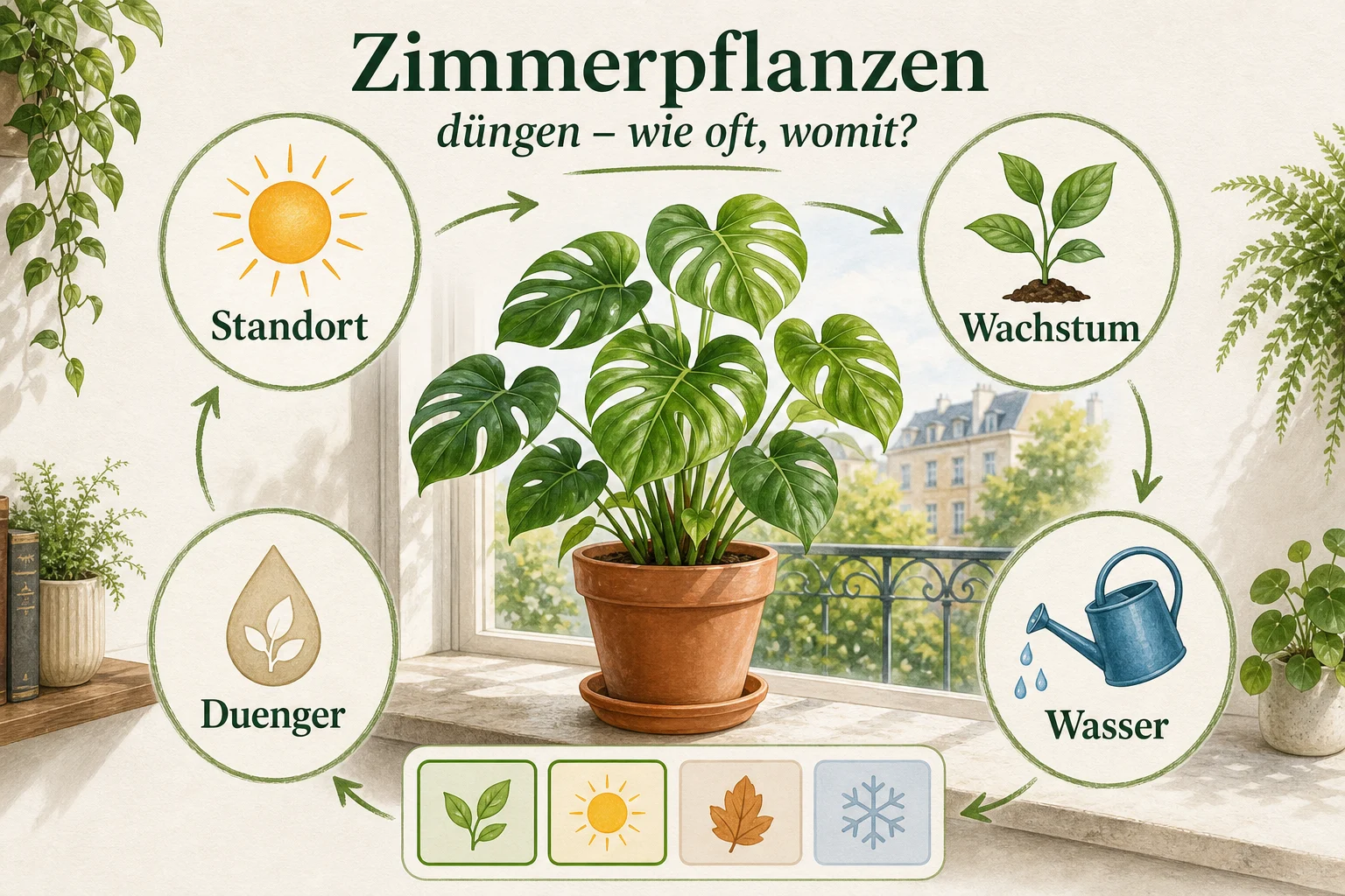 Infografik: Voraussetzungen, Standort und richtige Planung - Zimmerpflanzen Düngen Wie Oft Womit: Anleitung, Tipps und häufige Fehler