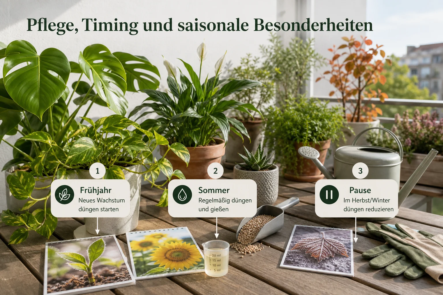 Erklärbild: Pflege, Timing und saisonale Besonderheiten - Zimmerpflanzen Düngen Wie Oft Womit: Anleitung, Tipps und häufige Fehler