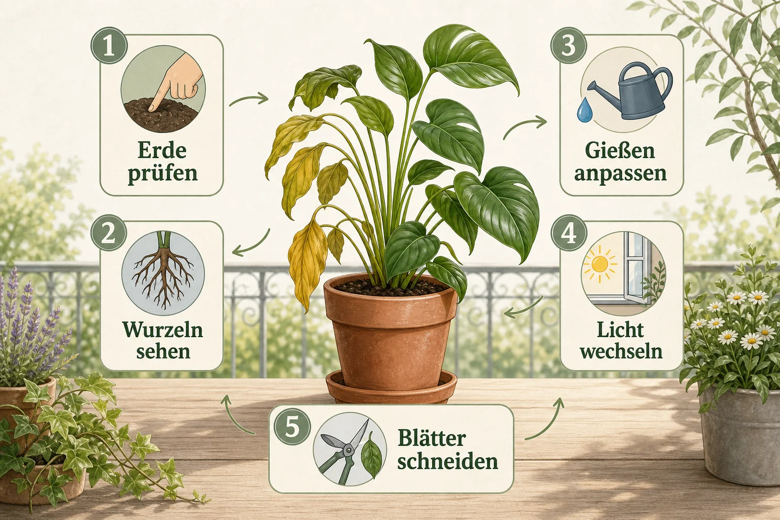 Infografik: Praktische Checkliste - Zimmerpflanzen Eingehen Retten Tipps: Anleitung, Tipps und häufige Fehler