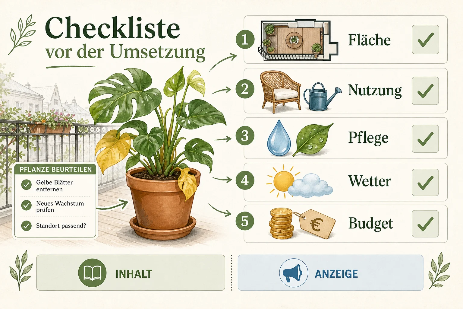 Infografik: Checkliste vor der Umsetzung - Zimmerpflanzen Eingehen Retten Tipps: Anleitung, Tipps und häufige Fehler