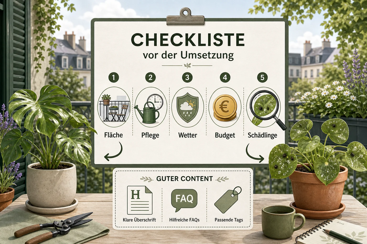 Infografik: Checkliste vor der Umsetzung - Zimmerpflanzen Schädlinge Erkennen Bekämpfen: erkennen, vorbeugen und lösen