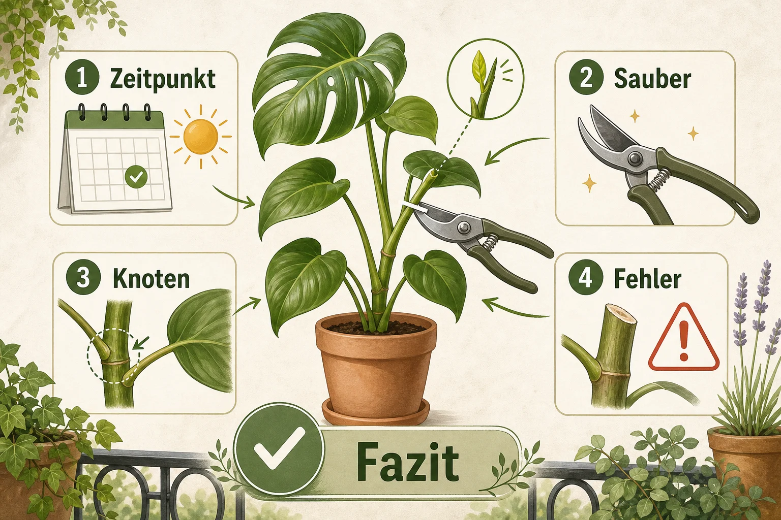 Infografik: Fazit - Zimmerpflanzen Schneiden Wann Wie: Anleitung, Tipps und häufige Fehler