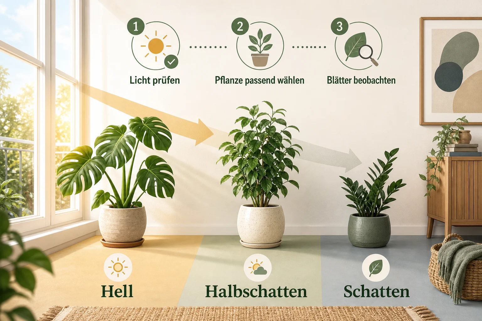 Infografik: Fazit - Zimmerpflanzen Standort Finden Licht: Anleitung, Tipps und häufige Fehler