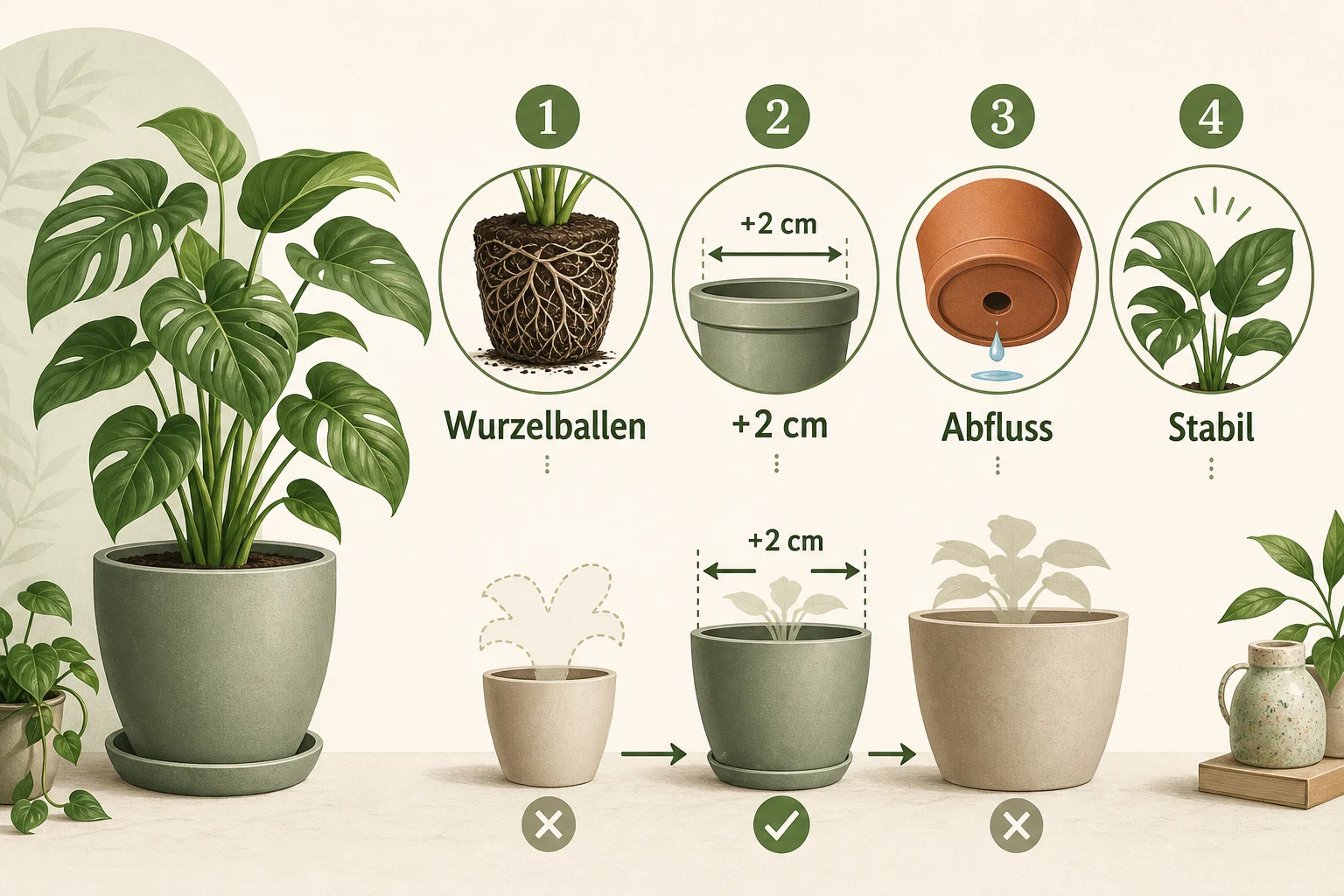 Infografik: Fazit - Zimmerpflanzen Töpfe Auswählen Größe: Anleitung, Tipps und häufige Fehler