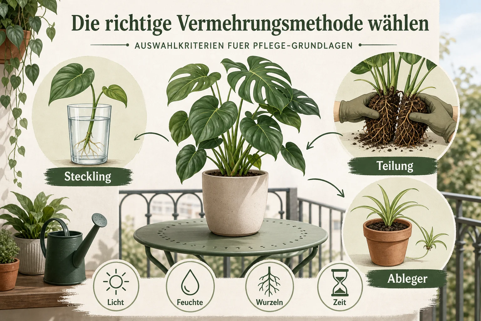 Infografik: Auswahlkriterien für Pflege-Grundlagen - Zimmerpflanzen Vermehren Methoden: Anleitung, Tipps und häufige Fehler