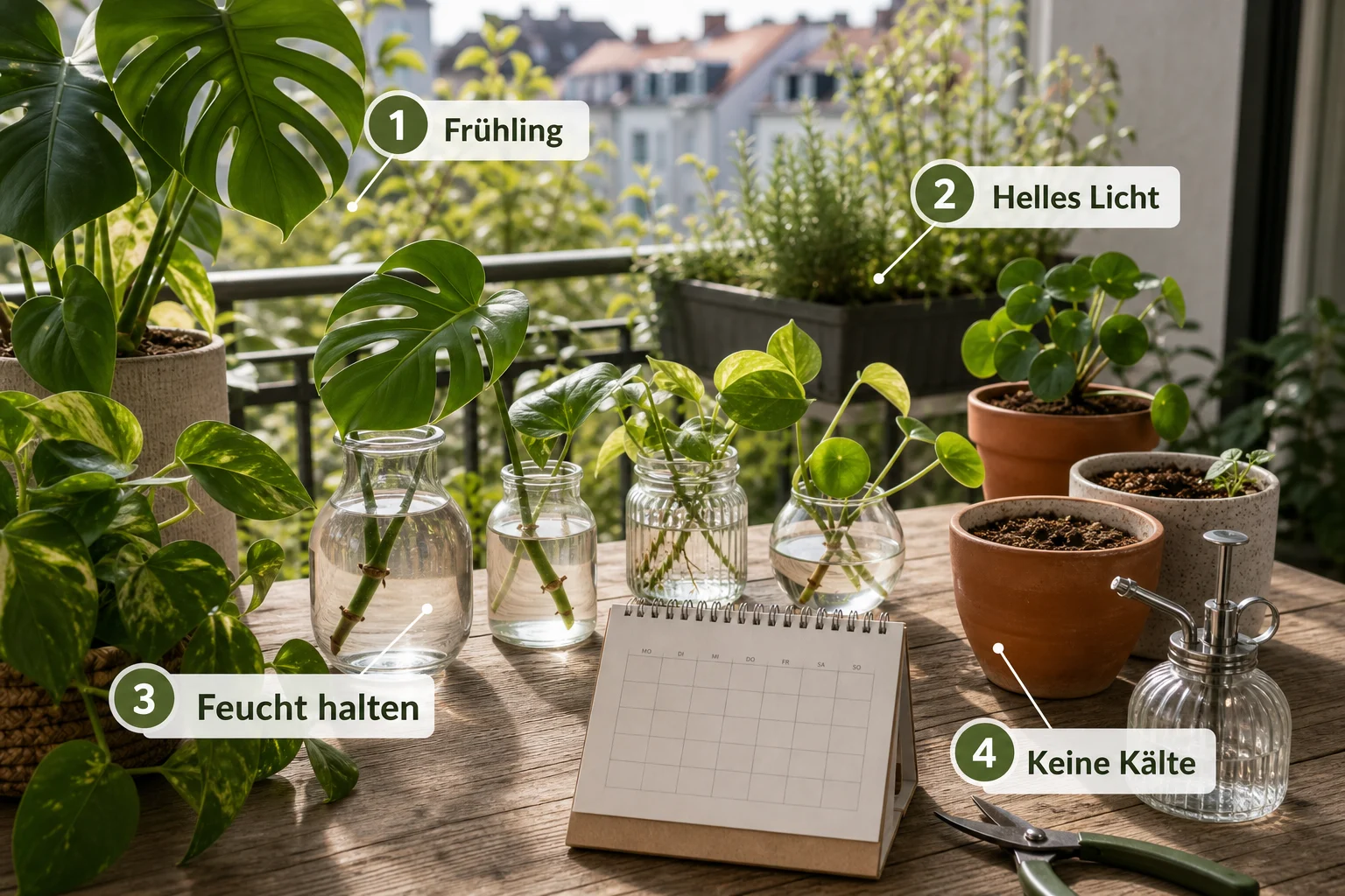 Erklärbild: Pflege, Timing und saisonale Besonderheiten - Zimmerpflanzen Vermehren Methoden: Anleitung, Tipps und häufige Fehler