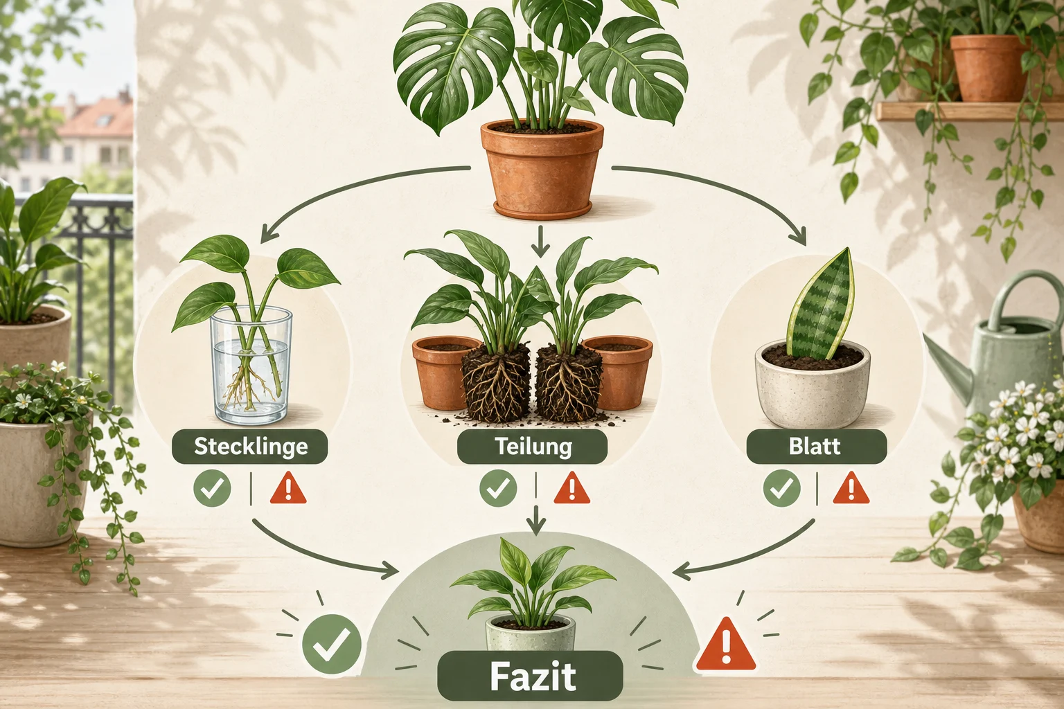 Infografik: Fazit - Zimmerpflanzen Vermehren Methoden: Anleitung, Tipps und häufige Fehler
