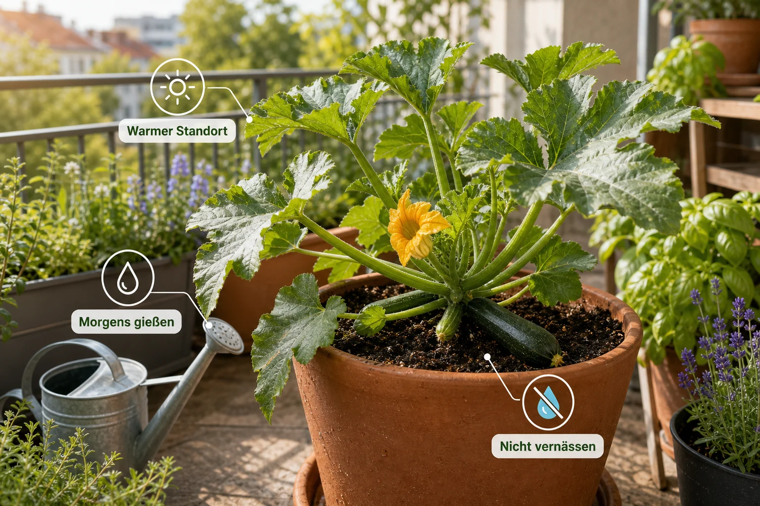 Infografik: Pflege, Timing und saisonale Besonderheiten - Zucchini Balkon Topf Größe Pflege: Anleitung, Tipps und häufige Fehler