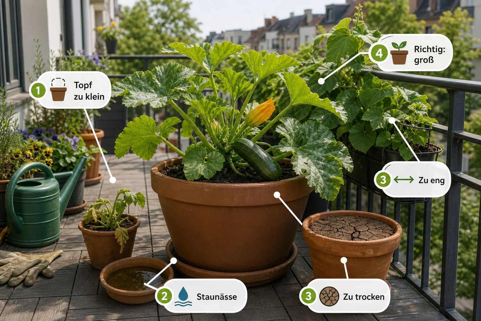 Infografik: Häufige Fehler und wie Sie sie vermeiden - Zucchini Balkon Topf Größe Pflege: Anleitung, Tipps und häufige Fehler