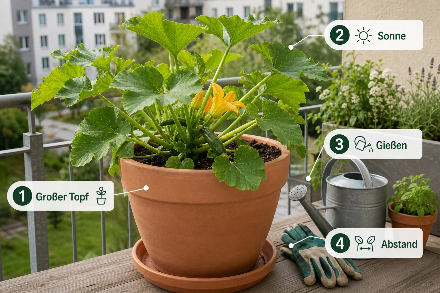 Infografik: Praktische Checkliste - Zucchini Balkon Topf Größe Pflege: Anleitung, Tipps und häufige Fehler