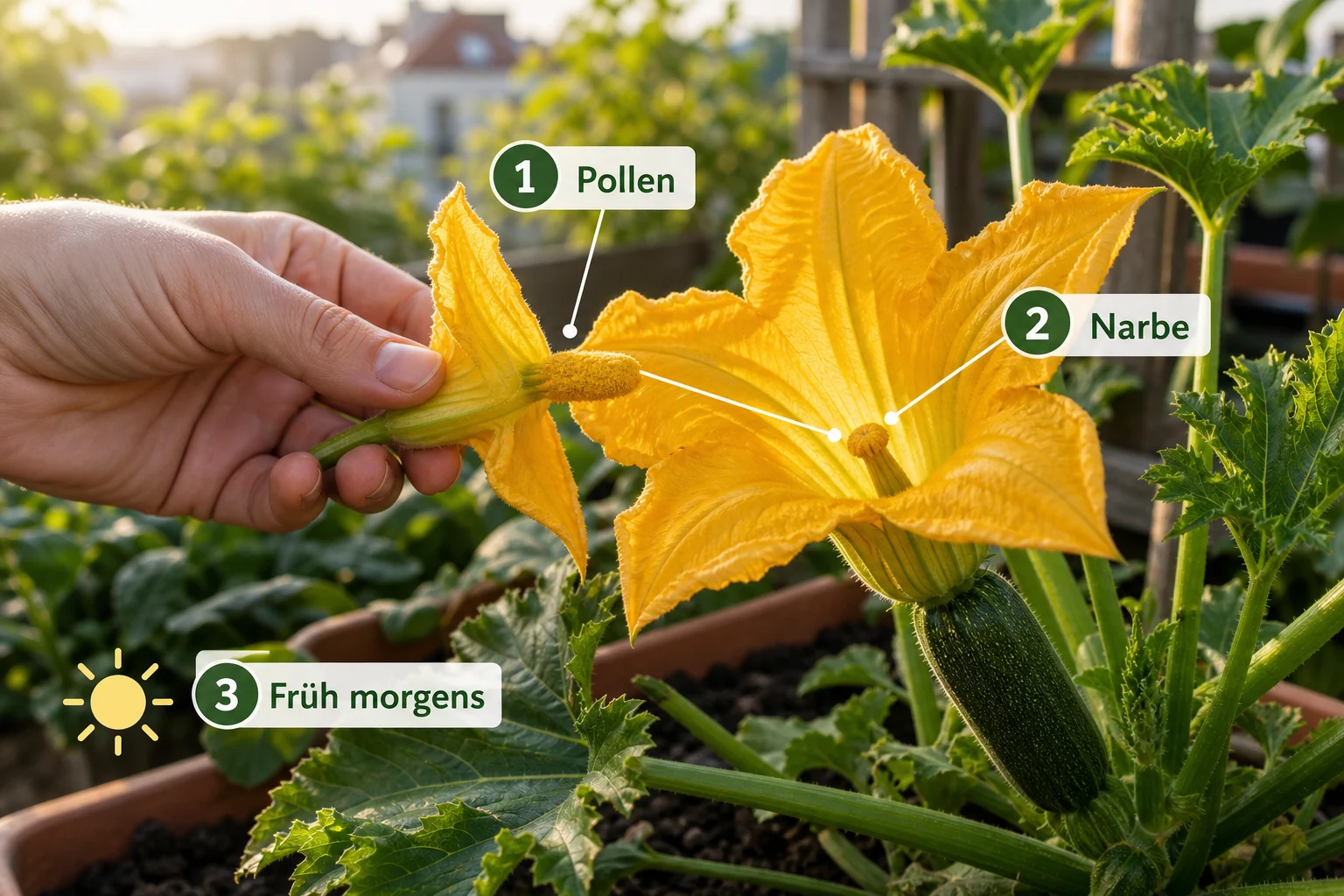 Erklärbild: Einführung: Was Sie zu zucchini befruchten hand anleitung wissen sollten - Zucchini befruchten Hand Anleitung: Schritt für Schritt erklärt