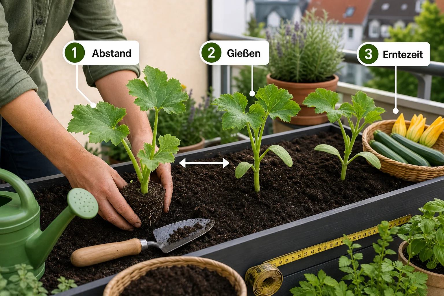 Erklärbild: Schritt-für-Schritt-Anleitung - Zucchini Pflanzen Abstand Erntezeit: Anleitung, Tipps und häufige Fehler