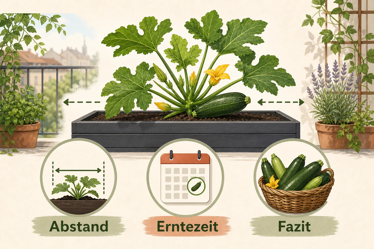 Infografik: Fazit - Zucchini Pflanzen Abstand Erntezeit: Anleitung, Tipps und häufige Fehler